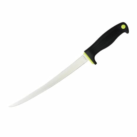 Kershaw 9" Clearwater Fish Fillet Knife, Black, 9 Inch Fixed Stainless Steel Blade, Trailing Point Blade Tip, Includes ABS Sheath, Fishing Fillet Knife for Large Salt and Fresh Water Fish