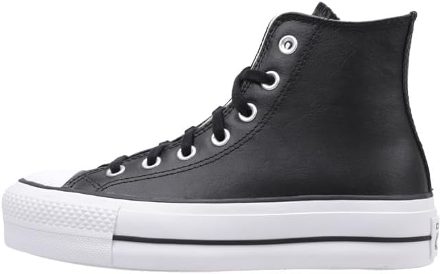 converse Chuck Taylor All Star Lift Clean Leather Hi Trainers Women Black - 4.5 UK - Hi Top Trainers Shoes