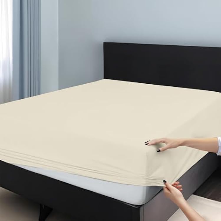 Cot Size : 30 X 75 Fitted Sheet Ultra Soft 1800 Microfiber Deep Pocket Fits Up to 8 Mattress Wrinkle & Fade Resistant Single Fitted Bottom Sheet Only Ivory