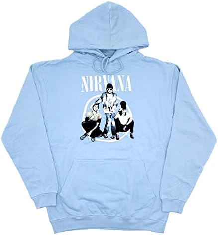 Nirvana Hoodie Trapper Hat Photo Official Unisex Light Blue Pullover