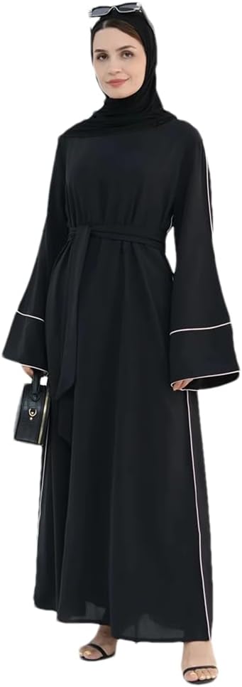 Fulbant Women's En8 Kaftan Abaya Muslim Wear Belted Design Catering to Islamic Modest Style Dresses