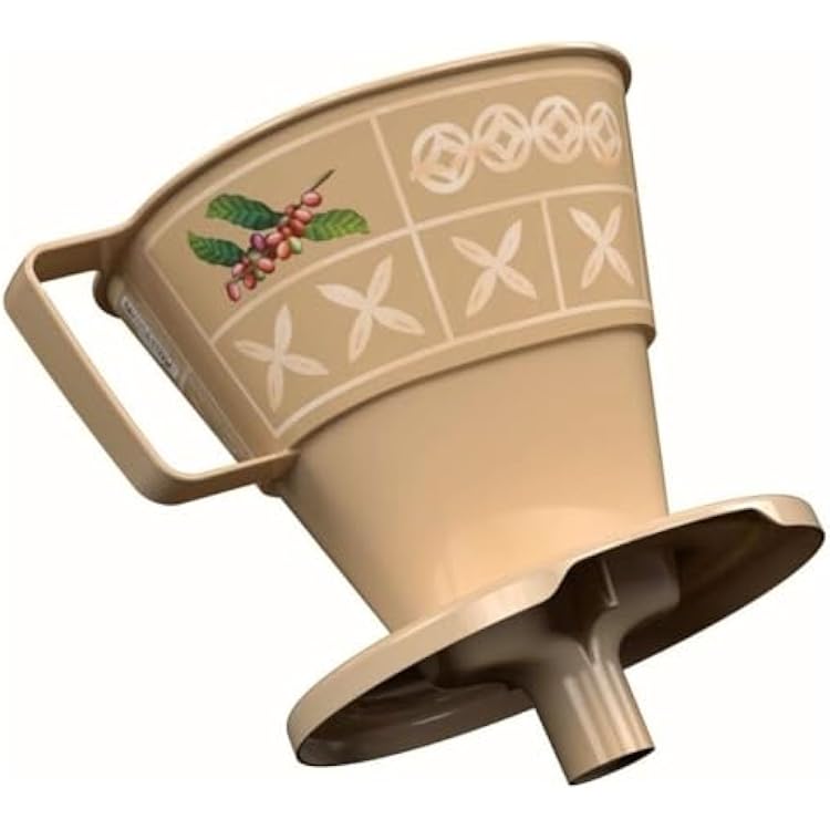 Coffee Filter Holder Beige | Reusable Pour Over Dripper | BPA Free Countertop Brew Tool | Plastic Cone Funnel Carafe, Thermos Compatible