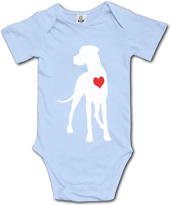 Great Dane Heart Short Sleeve Infant Unisex Romper Baby 0-24 Months Cotton Onesie
