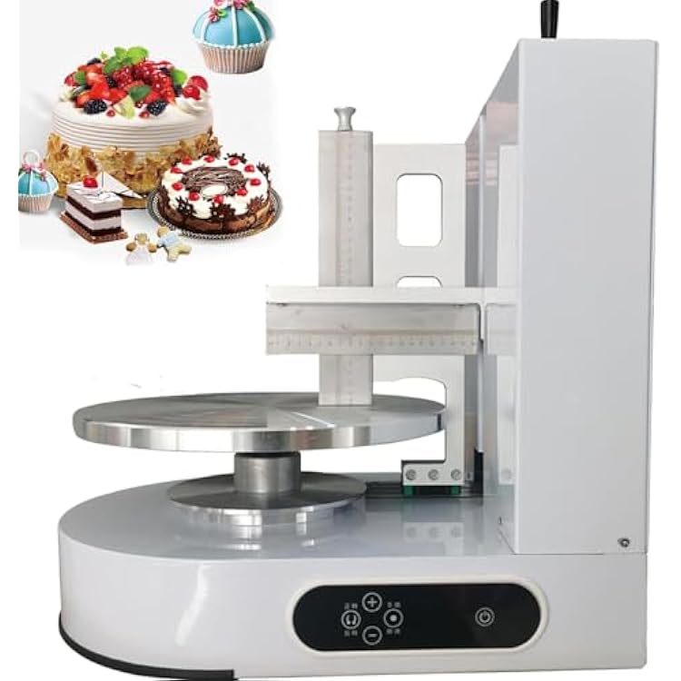 Automatic Pastry Straightener,Cake Cream Automatic Spreading Machine,Birthday Cake Glazing Machine,Cake Automatic Decoration,Safe Production of Family Cakes,White