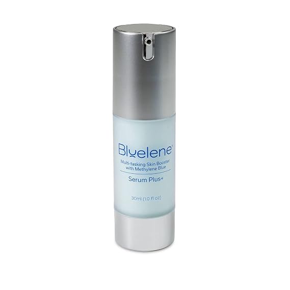 Bluelene Serum Plus+ infused with Methylene Blue, Hyaluronic Acid, NextGen Vit C, and Aloe Vera. Suitable for Sensitive Skin