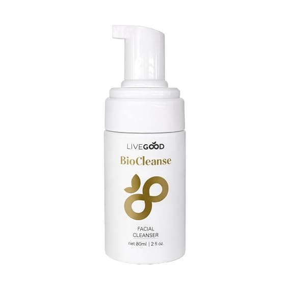 LIVEGOOD BioCleanse Facial Cleanser | Amino Acid Foaming Face Wash with Ceramides, Niacinamide & Blue Lotus | Gentle Daily Cleanser for Normal, Dry & Combination Skin