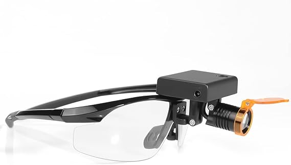 EustomA 3W LED Headlight Eyegalss Clip on Integrated LED Light with Optical Filter DY-010-F Brightness Adjustable