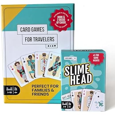 Card Game Set for Travelers Includes Card Games for Travelers & Slime Head Compact Fun Games for Family, Adults & Kids Perfect Game Night & Travel Entertainment
