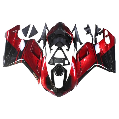Candy Red Black Fairings Kit Compatible For Ducati 10988481198 07-12 2007 2008 2009 2010 2011 2012 ABS Plastic Motorcycle Fairings Bodywork Body Frame Body Kit
