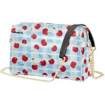 Cherry Fruit Crossbody Purses for Women Leather Small Coss Body Phone Purses Women's Handbags Shoulder Bags for Woman with Chain Strap