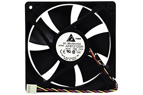 Computer Brushless Fan 120MM x 25MM Fan 110 CFM 4-WIRE with PWM Speed Control by Delta AFB1212SH / NMB 4710KL-04W-B56 (5-Inch Wire with Ext Wire)