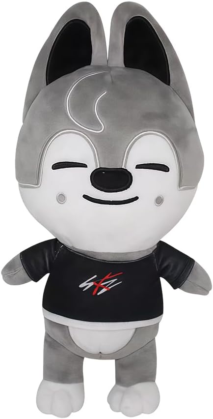 Skzoo Plush, 25cm Stray Kids Skzoo Plush, Cute Grey Wolf Stuffed Animal Toys, Stray Kids Plushies, Ideal for Fan Collections and as a Gift for Fans (Wolf Chan)