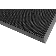 NoTrax 345 Scraper Outdoor Brush Mat, Natural Rubber Doormat for Outdoor Year-Round Use, Heavy-Duty, Durable, Beveled Edges, 24" x 32", Black, 345S2432BL