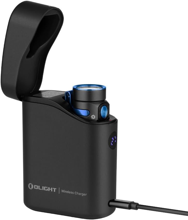 Olight Baton 4 Kit Flashlight, 1,300 Lumens, with Charging Case, Small, Powerful, Stepless Dimming, Mini LED Light, Flashlight, Handy Light, Rechargeable, Camping, Fishing, Mountain Climbing,