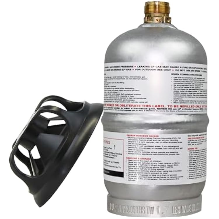 Flame King 1LB Empty Aluminum Propane Cylinder Tank - Corrosion-Resistant and Rust-Free, Great for Camping and Small Appliances