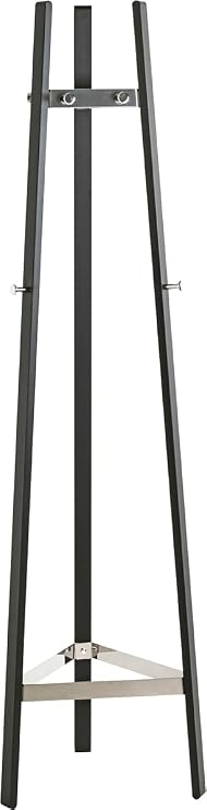 HAKU Coat Stand Chrome Black Metal Standing Coat Rack Dimensions W 47 x H 177 x D 47 cm Style: Modern