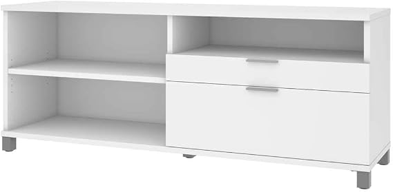 Bestar Pro-Linea Credenza with 2 Drawers in White, Standard