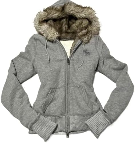Y2K Vintage Faux Fur Collar Hoodie Grunge Emo Fleece-Lined Pullover Sweatshirt Alternative Zip-Up Jacket Streetwear