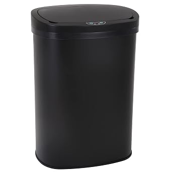 TTY Store Stainless Steel 13 Gallon Touchless Kitchen Trash Can with Lid, Black