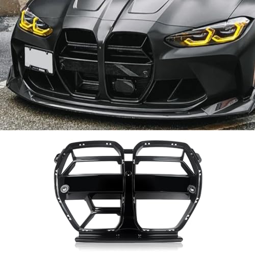 CSL Style Front Bumper Grill Kidney Grille Compatible With BMW G80 M3 G82 M4 2021-2025 All Series Replacement Grille Fit with ACCNon-ACC Glossy Black