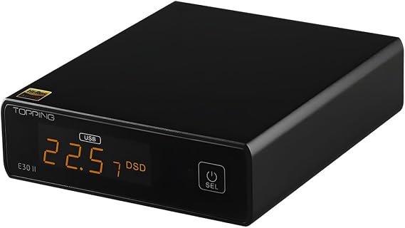Topping Audio E30 II 2x AK4493S DAC, Black, DAC XMOS XU208 32bit 768kHz DSD512 Dijitalden Analoga Ses Dönüştürücü