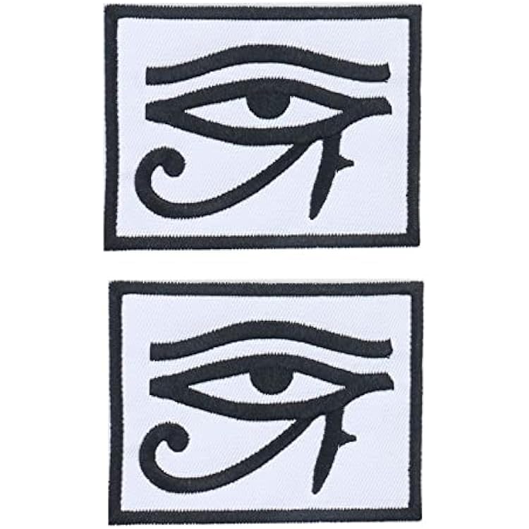 Heiorpai 2Pcs Eye of Horus Wedjat Patch Embroidered Cool Iron On or Sew On Patches