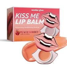 Moisturizing Lip Balm With Vitamin E - Dermatologist Tested, Korean Skin Care - Hydrating & Soothing For Dry Lips, Smooth Glossy Finish - Vegan, Clean Beauty - Peach Sorbet, 1 Count