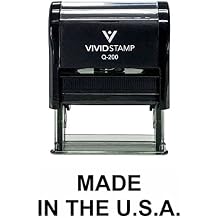 Made in The U.S.A. Self Inking Rubber Stamp (Black Ink) - Medium