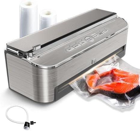 Mesliese 85kPa 120W Vacuum Sealer Machine, Dry/Moist Mode, 2 Rolls/5 Bags
