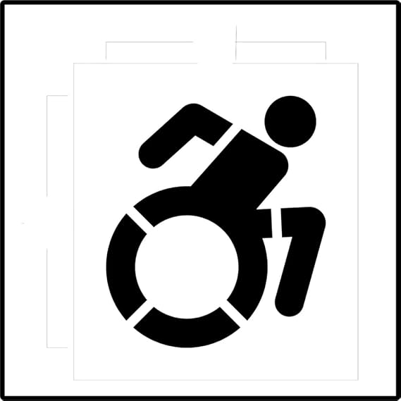Large Accessible Icon Parking Stencil | Part#: 10004611 | 34 W x 39 H | Flexible and Durable 1/8" PolyTough Lifetime | Made in USA
