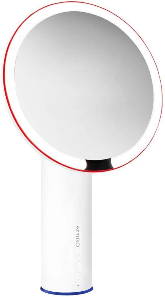 Amiro 8" Smart Lighted Vanity Makeup Mirror with Brightness Control Sunlight, Cool, Warm