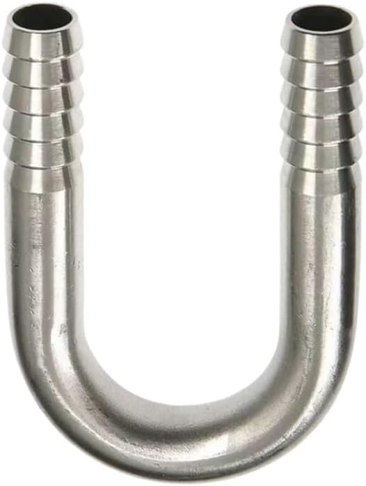 304 Stainless Steel U shaped Bend Hosetail Pipe Fitting, U-shaped Pagoda Fitting, Fish Tank Hose U-Shaped Connector(8mm)