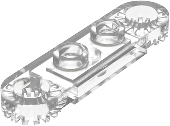 Gobricks GDS-90309 4263 1x4 Plate with Tooth Ends, Trans-Clear, 20 pcs