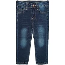 KIDSCOOL SPACE Little Boys Jeans,Elastic Band Inside Ripped Straight Fit Stretchy Soft Denim Slim Pants
