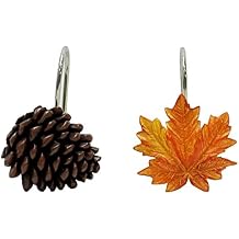BLACK FOREST DECOR Woodland Forest Shower Curtain Hooks - Set of 12, Curtain Holdbacks, 4" W x 4" D x 5" H