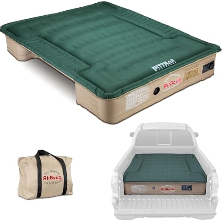 Pittman Outdoors AirBedz Truck Bed Air Mattress Pro3 Series Truck Bed Mattress for Full Size - Standard Bed - 6 - 6.5 - 25% More Coverage, 1000lb Capacity, with Built-In Pump, Carry Bag - PPI-302