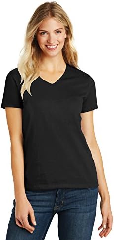District Womens Perfect Blend CVC V-Neck Tee DM1190L
