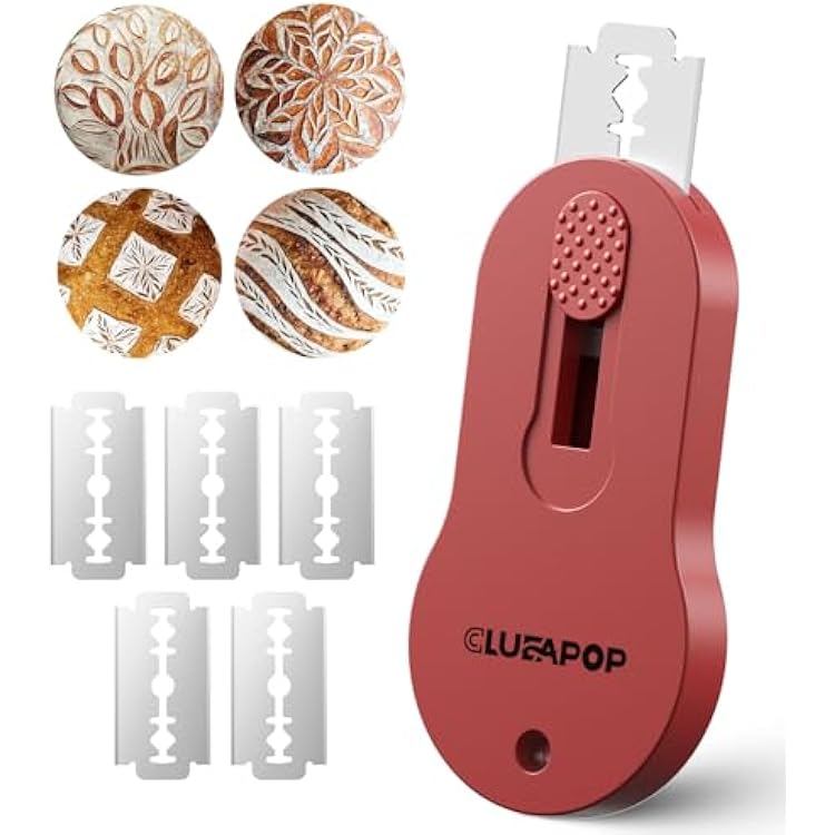CLUEAPOP Bread Lame, Magnetic Storage Sourdough Scoring Tool With 5 Individual Blades For Artisan Bread, Essential Sourdough Baking Supplies, Scoring Knife for Bread Baking