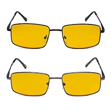 2 Pack Blue Light Blocking Reading Glasses for Men - Amber Tinted Computer Readers +1.00