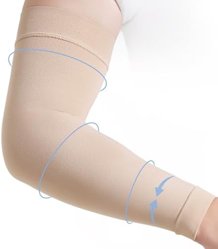 Lymphedema Compression Arm Sleeves for Women 15-20 mmHg Full Arm Support for Swelling Relief, Improved Circulation
