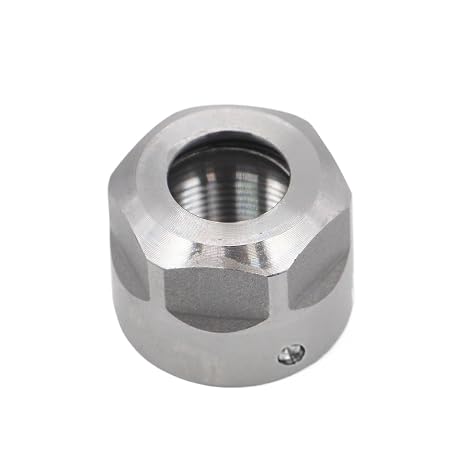 1pc ER11-A Collet Clamping Nut, Black/Silver Balanced Metal Chuck Collet Nut for CNC Engraving Machine(Silver)