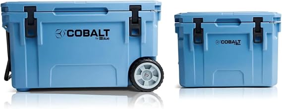 Cobalt 55 Quart Wheeled Cobalt Blue + 25 Quart Cobalt Blue Cooler Bundle