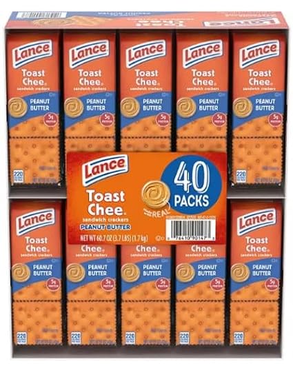 Sandwich Crackers Toastchee Peanut Butter, (40 Count) Bulk Box