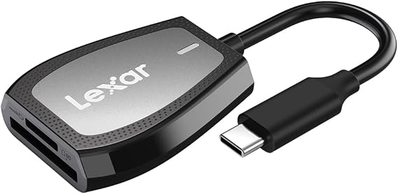 Lexar Dual-Slot SD/Micro SD Card Reader, Up to 312MB/s Read, USB-C | Works w/ USB-C Computers, Compact, LED Activity Indicator, UHS-I Backwards Compatible, LRW470U-RNHNU