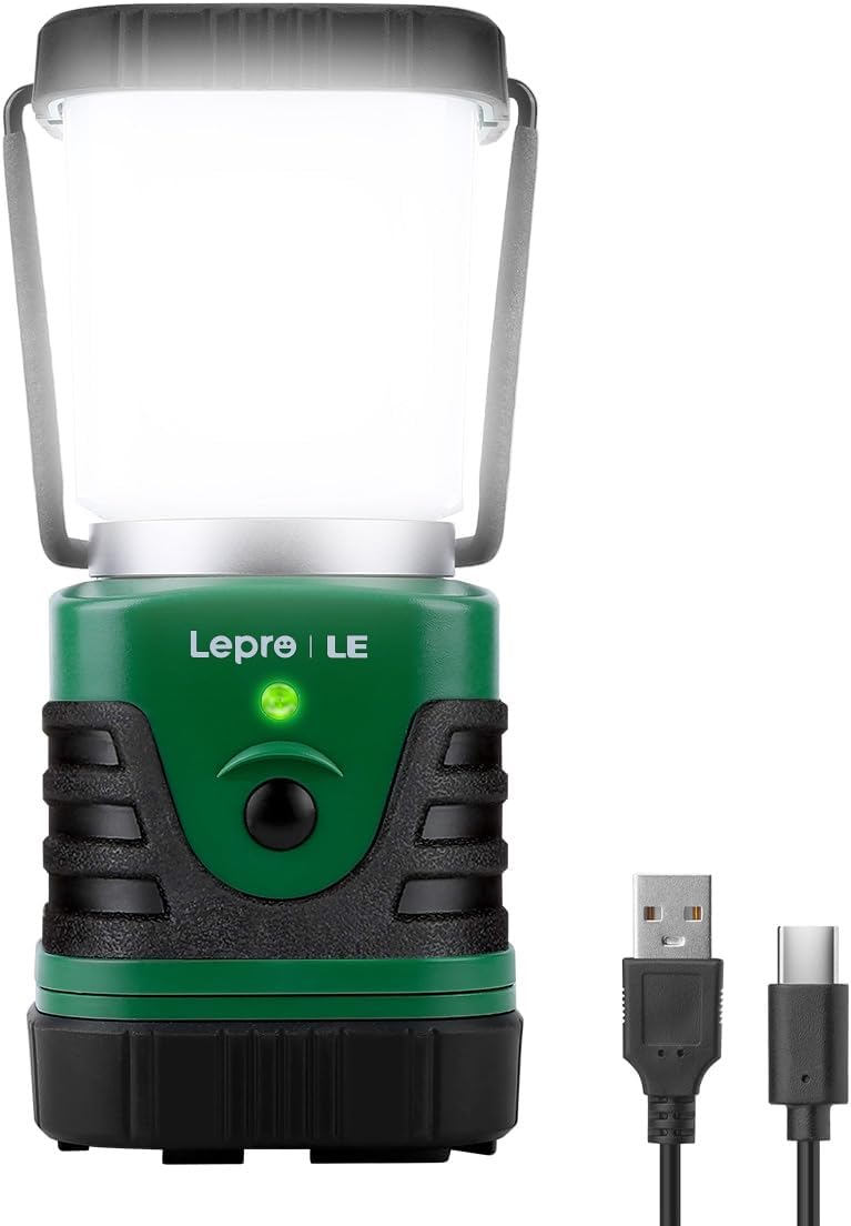 LE Camping Light Rechargeable, 1000 Lumen Camping Lantern, Dimmable 4 Modes Camping Tent Lights with 4400mAh Power Bank, Camping Accessories, Rechargeable Lantern for Outdoors, Power Cuts and More [Energy Class A+]