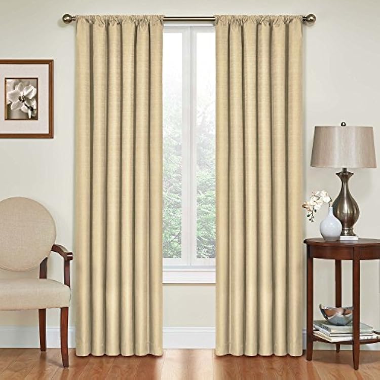 ECLIPSE Kendall Modern Blackout Thermal Rod Pocket Window Curtain for Bedroom or Living Room 1 Panel, 42 X 63, Cafe