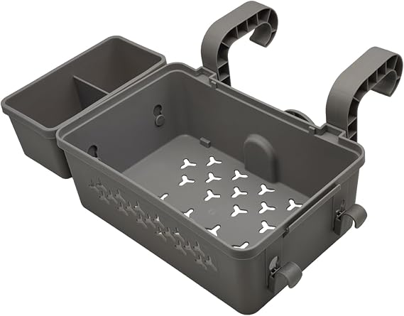 Pool Basket, Pool Side Table for above Ground Pool, Thickened Plastic Pool Basket for above Ground Pool Accessories, Pool Cup Holders for Most Frame Pools (grey)