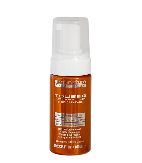 abril et nature - Nature Plex, STOP Breakage - Professional Foam for Damaged or Chemically Treated Hair - Repairing Mousse - Before and After Technical Treatments - 100 ml