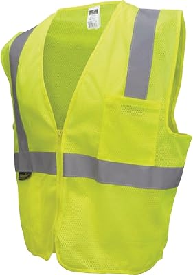 Radians SV2ZGM3X Polyester Mesh Economy Class 2 High Visibility Vest with Zipper Closure, 3X-Large, Green