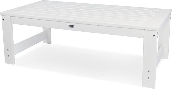 NewTechWood Boston Ivory Rectangle Plastic Outdoor Coffee Table